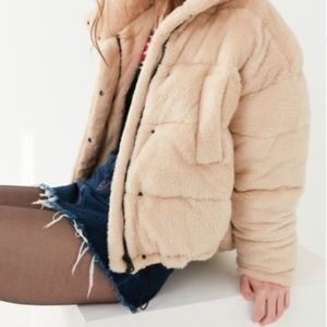 Urban Outfitters Light Before Dark Teddy Puffer Jacket